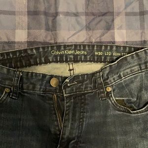 Men Calvin Klein 30 32 slim straight blue jeans